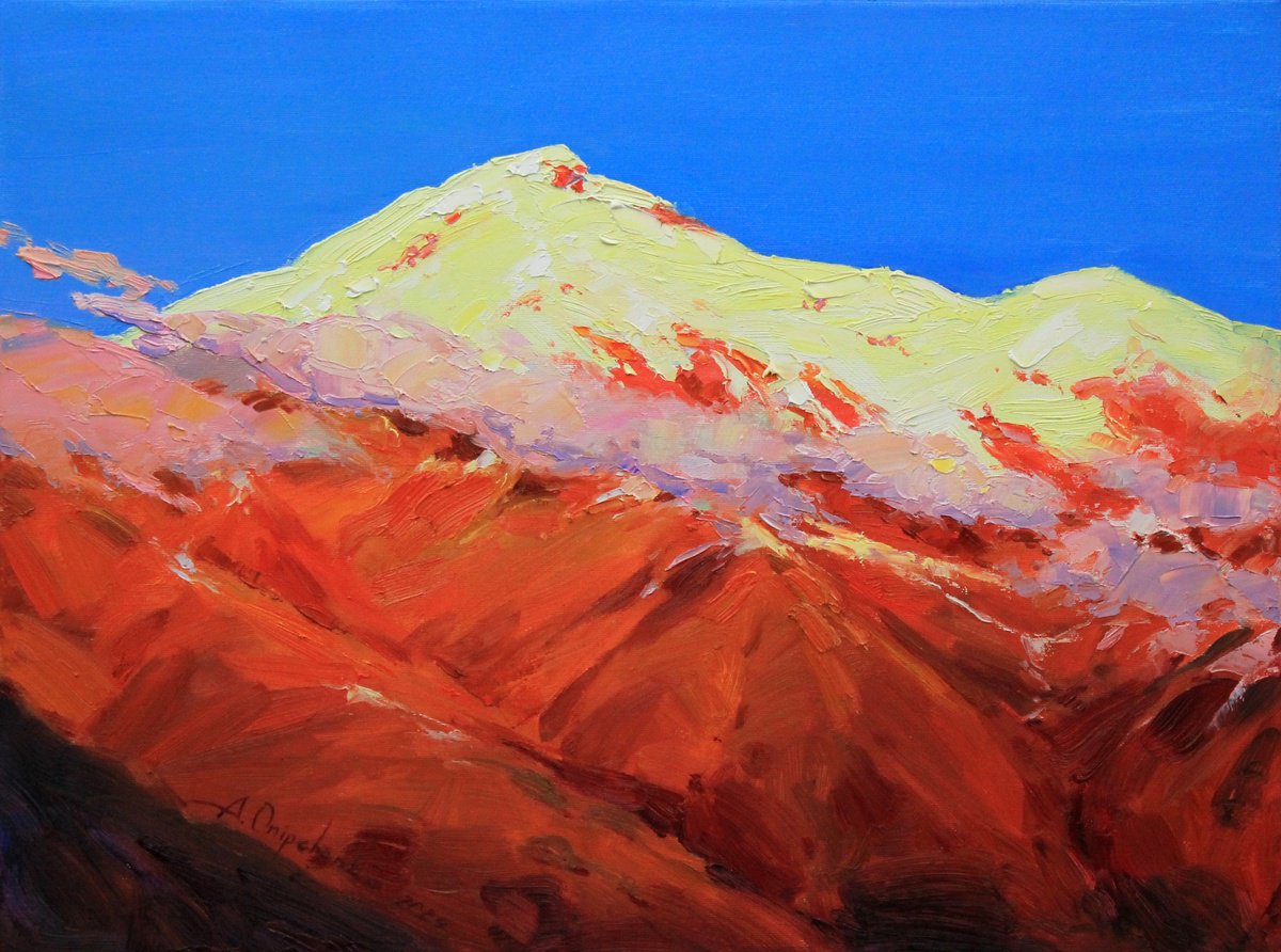 Evening glow in the mountains by Alisa Onipchenko-Cherniakovska