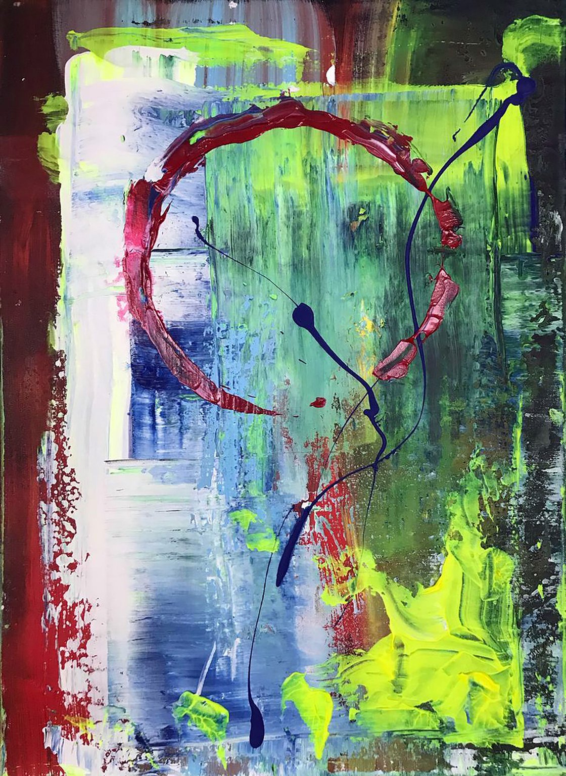 Original Acrylic Painting - Red Sun by Olga Melezhik