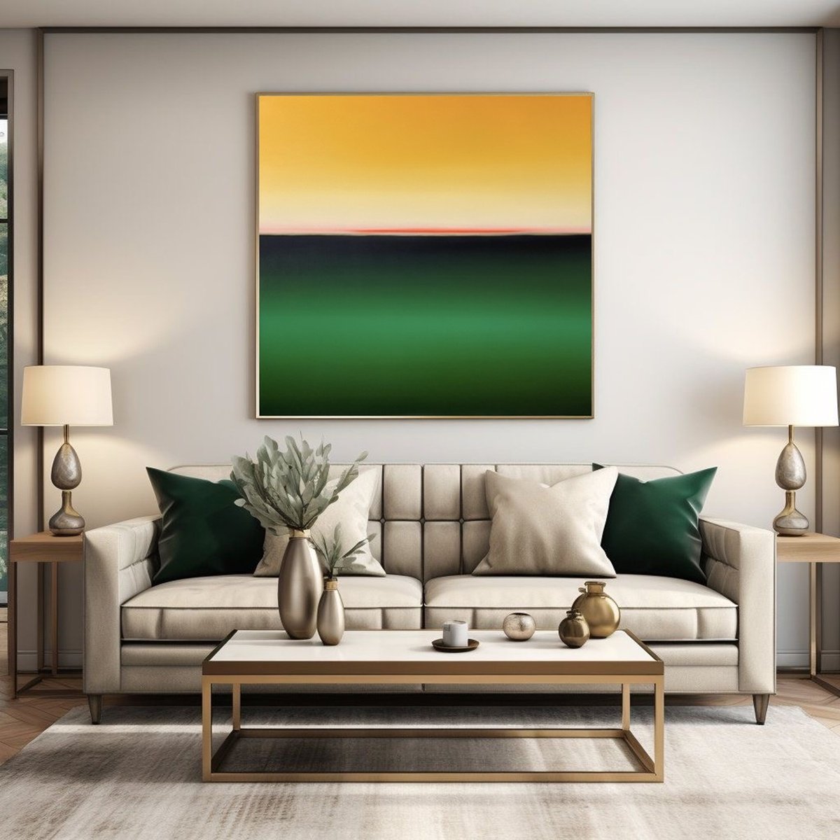 Surrealistic Landscape Oil Painting By Larissa Uvarova, 31 X 31", Horizon Of Emotions #96, Original Artwork