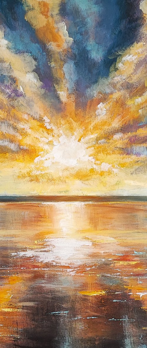 Sunset on the ocean by Tatajana Obuhova