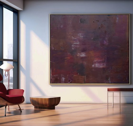 XXL large red oil painting