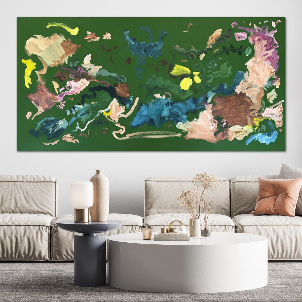 Expressive Abstract Acrylic Painting By Kylie Sams, 72 X 36", More Than A Dream, Original Artwork