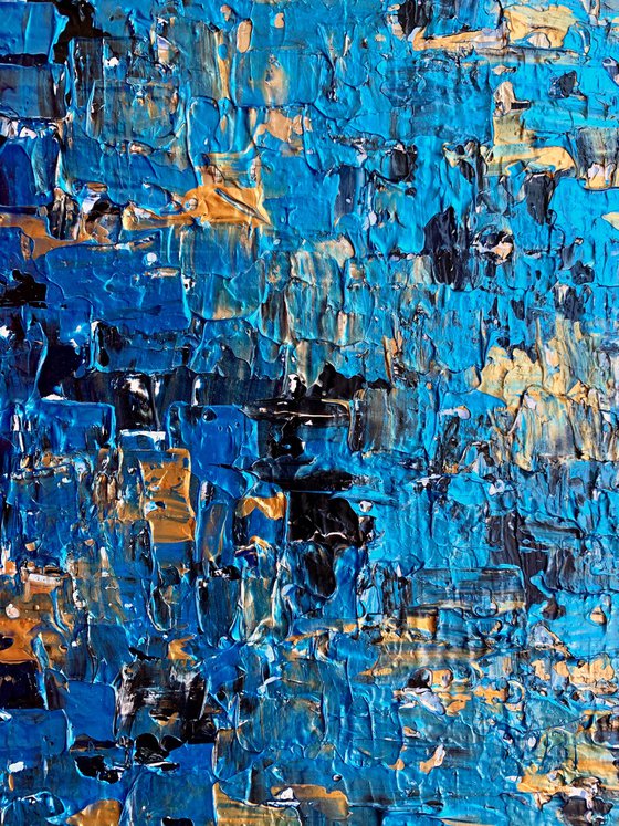 The Blue Sound - TEXTURED ABSTRACT ART – MODERN PAINTING. READY TO HANG!