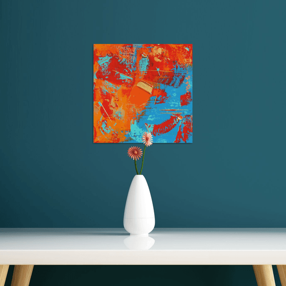 Abstract Red Orange Teal Patterns