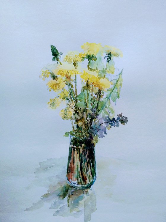 Dandelions. Original watercolour painting