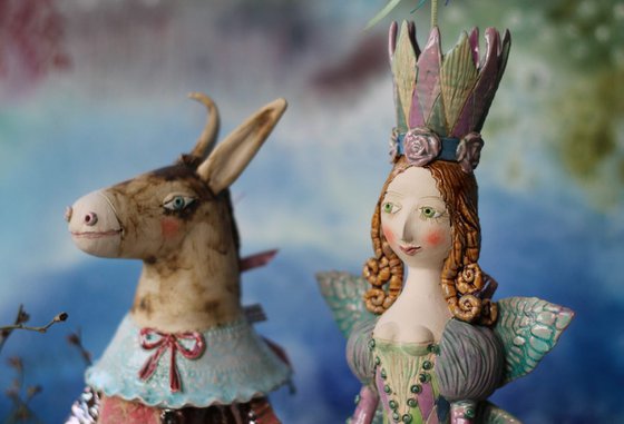 Titania, from Midsummer Night's Dream. Ceramic illustration project by Elya Yalonetski