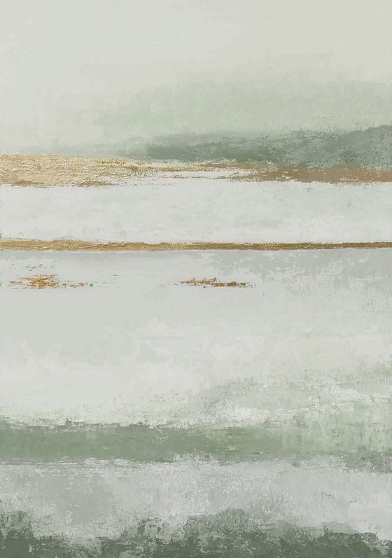 "Olive Placidity" Sage green abstract art