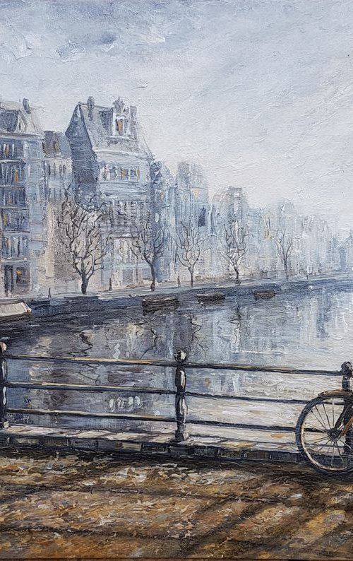 A Moment On The Bridge In Amsterdam by Joseph  Charman