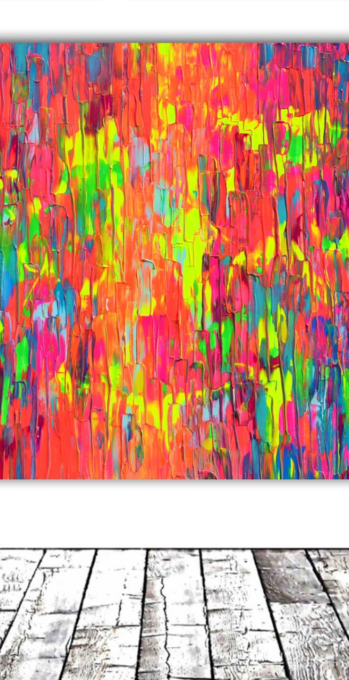 47.3x31.5'' Large Ready to Hang Colourful Modern Abstract Painting - XXL Happy Gypsy Dance 13 by Soos Tiberiu