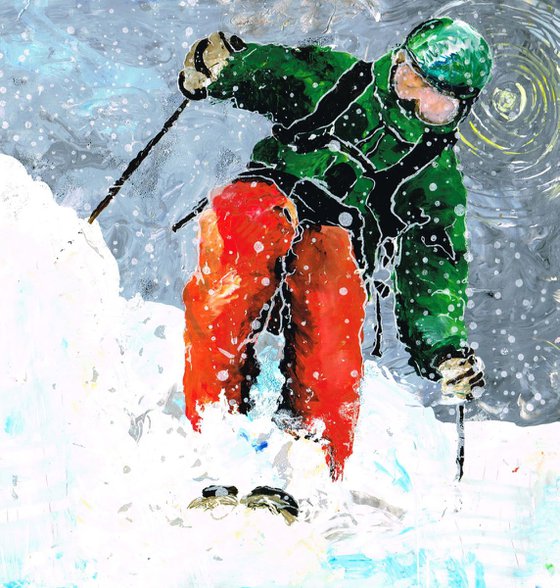 Skier: cresting the ridge