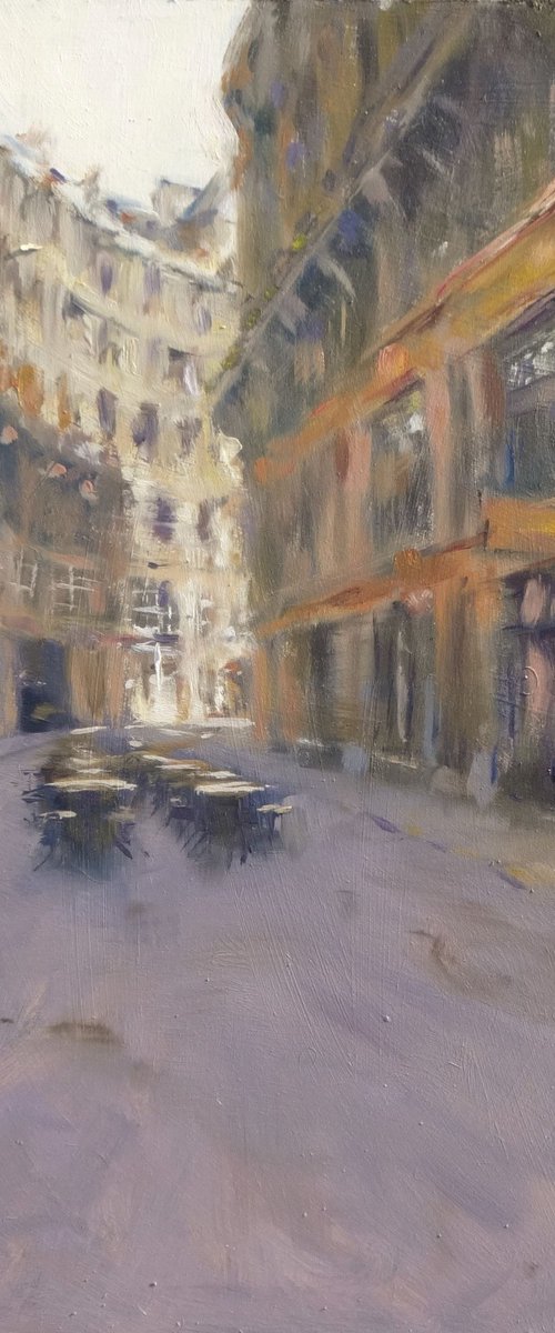 Budapest.One-of-a-Kind Oil Painting on Board. Unframed. by Gerry Miller