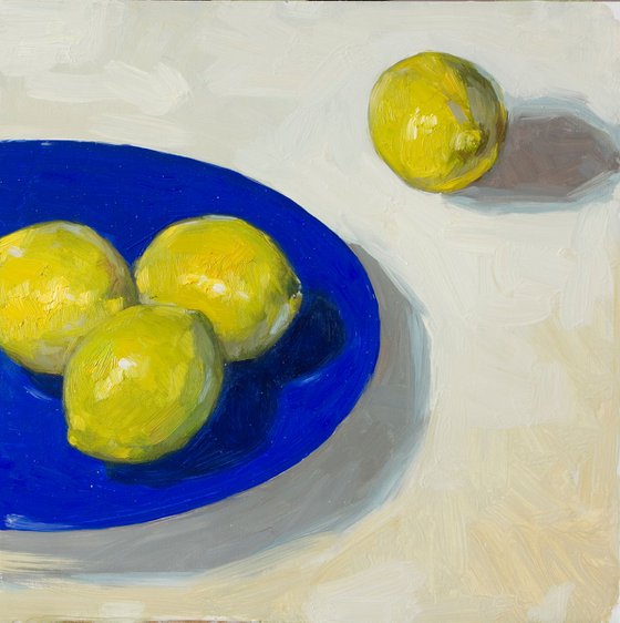 modern still life of green lemon