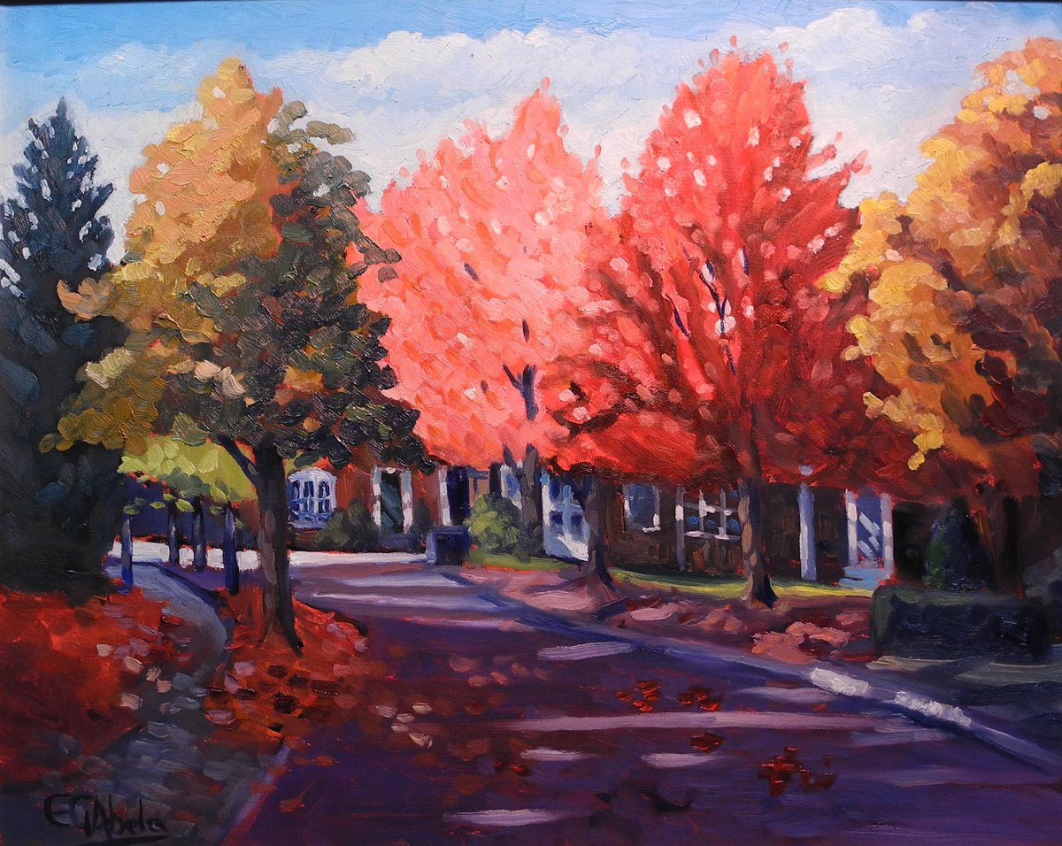 Fall Colors In My Home Town By Edward Abela, 20 X 16, Artwork For Sale On Artfinder