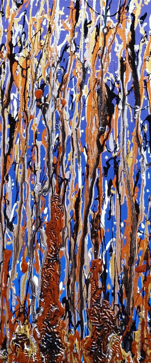 METAL RAIN Abstract Drip Painting by Alexandra Romano