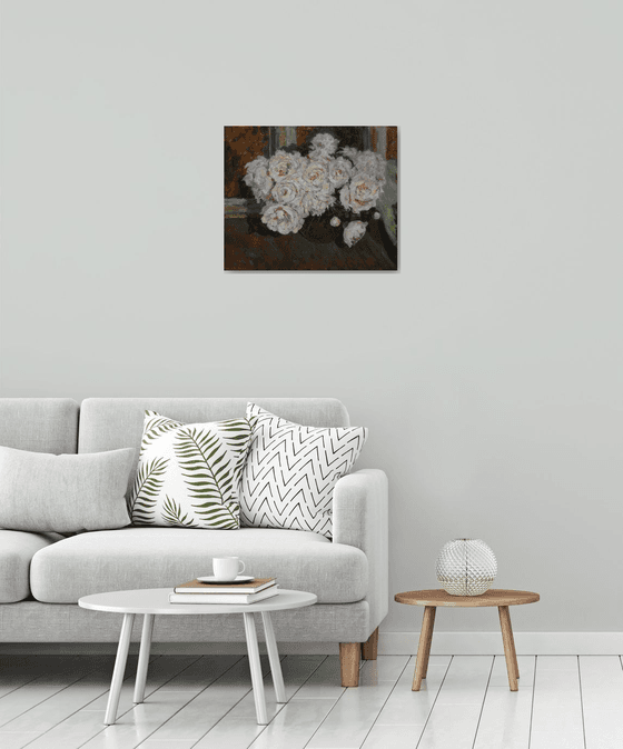 Peonies Near The Night Window