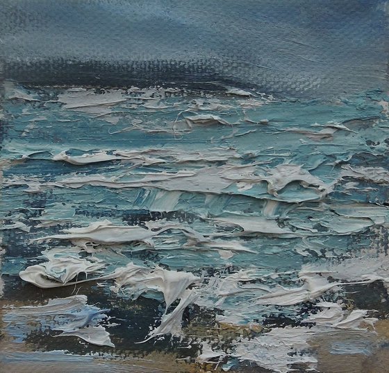 'Stormy Surf #3' Mini Canvas