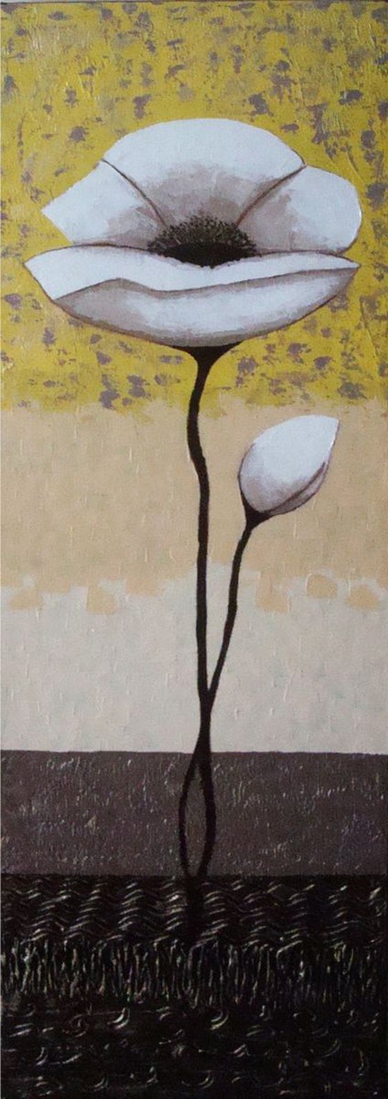 Poppies (20x60 20x60 20x60, acrylic painting, triptych)