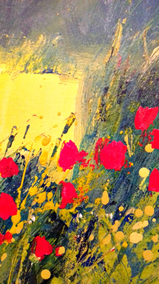 Rapeseed Field with Poppies II