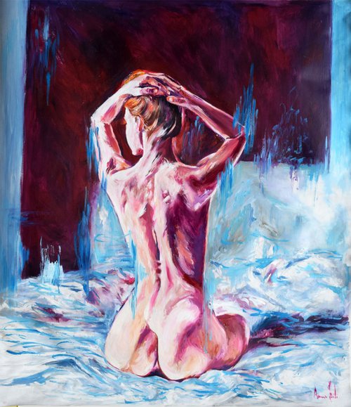 Red hair / Nude Series 66 cm x 57 cm by Anna Sidi-Yacoub