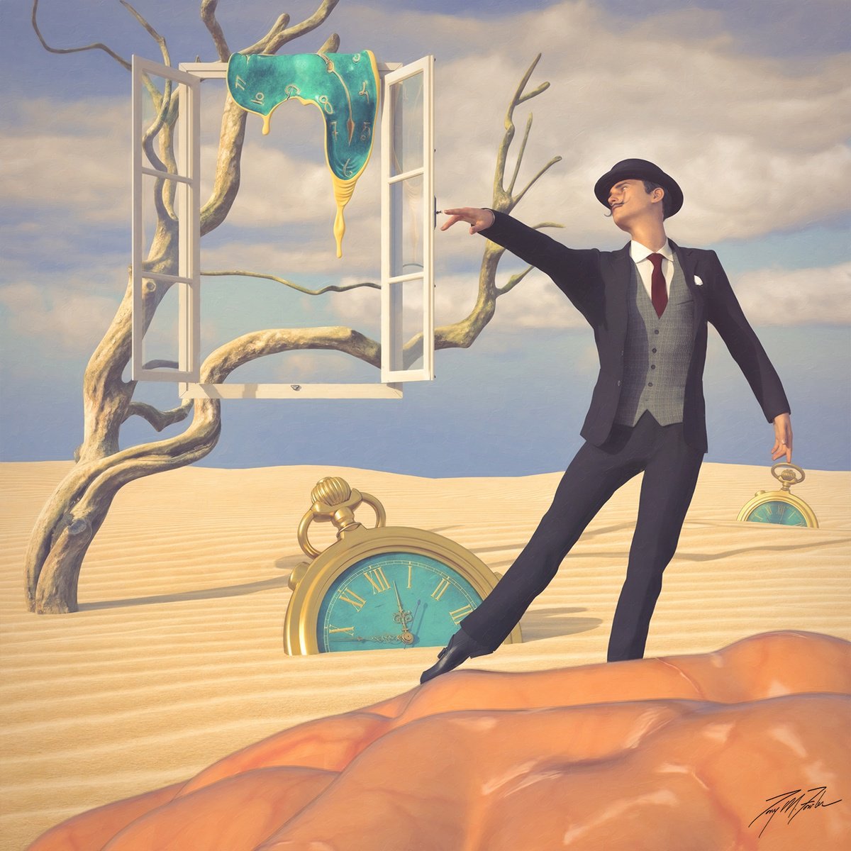 Surrealistic Giclee Print , Window Of Time By Tony Fowler, 29 X 29, Artwork For Sale On Artfinder