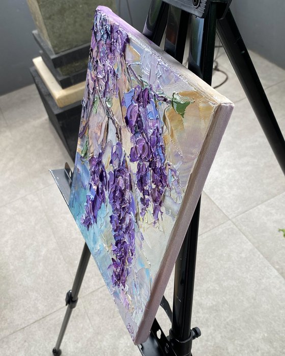 Wisteria Floral Oil Painting