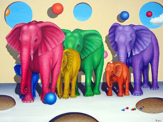 "The Colorful Elephants"