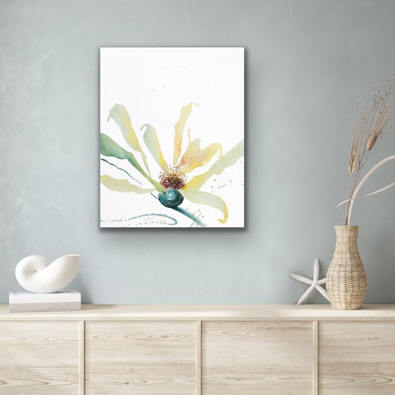 Joy. Floral shades. A series of abstract original watercolors in pastel colors.