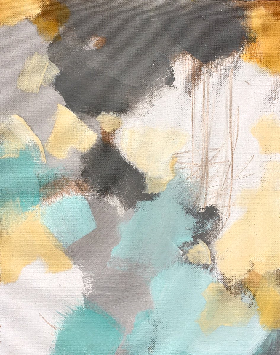 Geometric Abstract Oil Painting By Guy Pickford, 16 X 20, Making Space, Original Artwork