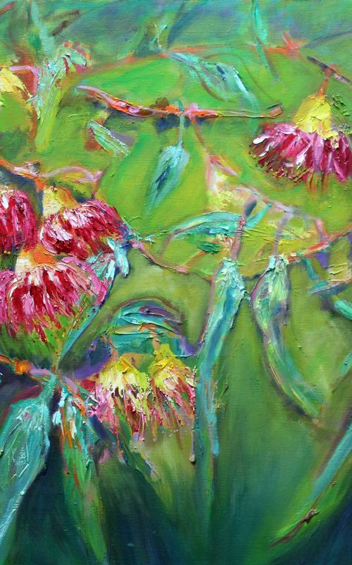 EUCALYPTUS FLOWERS IN THE WETLANDS by Maureen Finck
