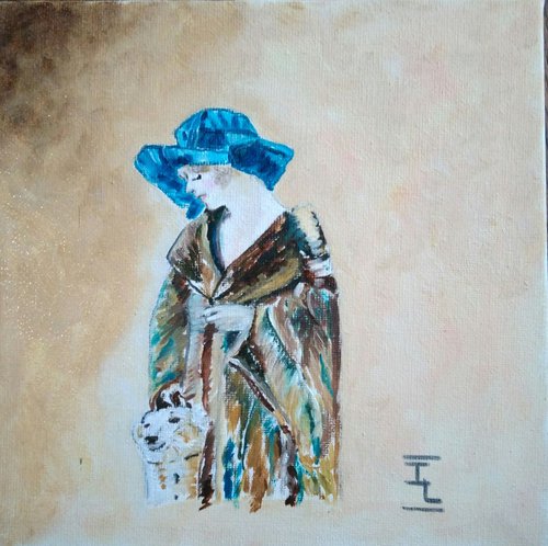 The Lady with the  blue hat by Isabelle Lucas