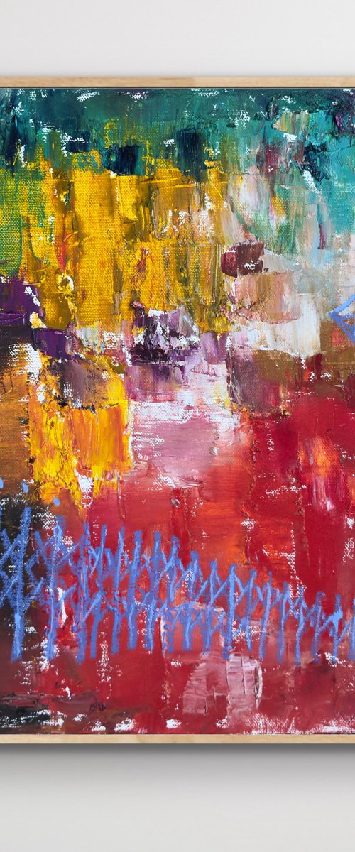 Abstract Blue Straw Spider by Olha Laptieva