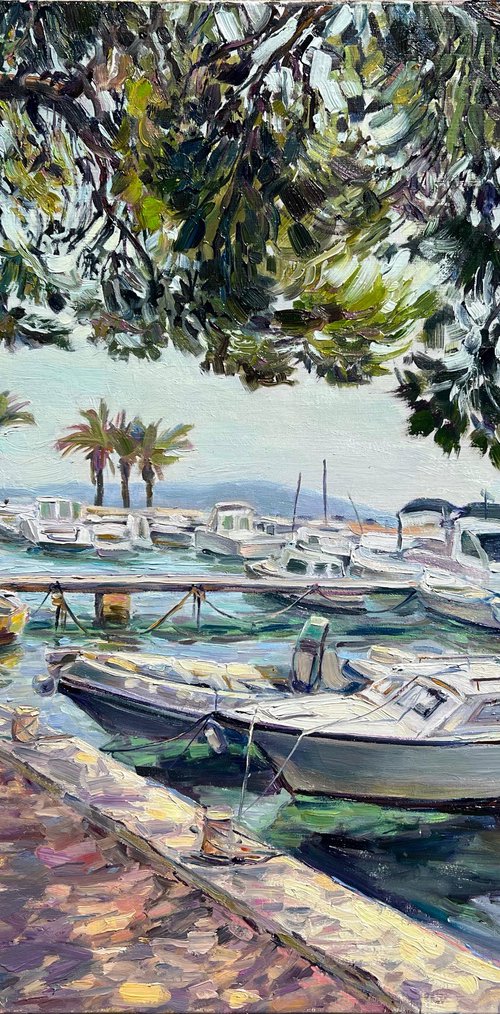 Ships under pine trees by Olha Dashkevych