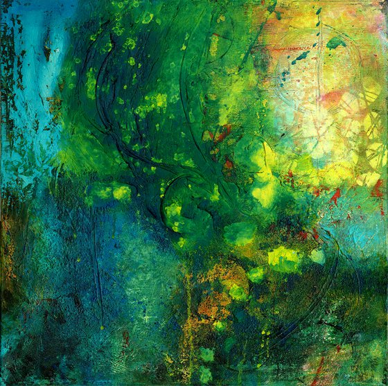 Mystical Secrets - Textural Abstract Painting by Kathy Morton Stanion