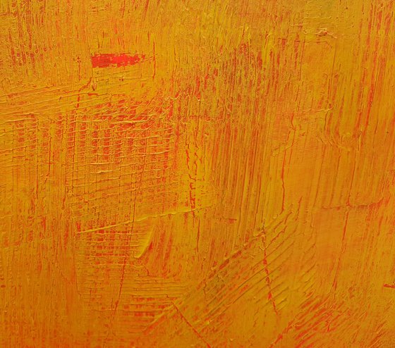 Solar storm -  orange abstract painting