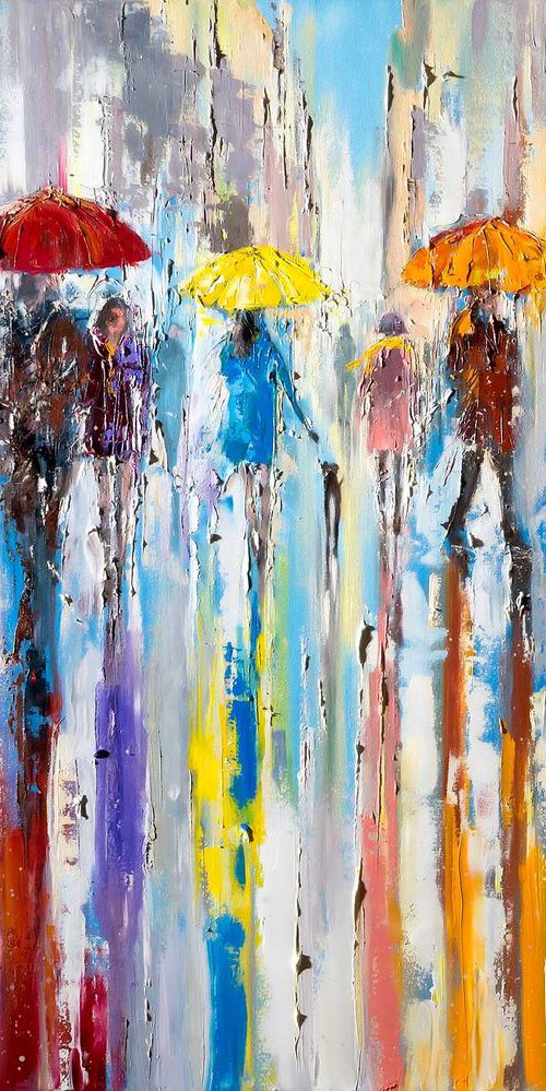 'REFLECTING BREEZE' LARGE OIL PAINTING READY TO HANG by Ewa Czarniecka
