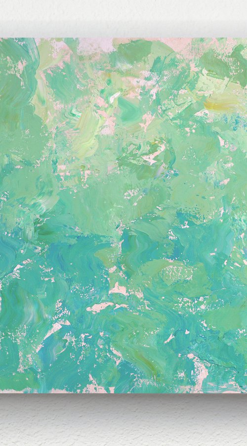 Green Turquoise 200902, colorful abstract green field by Don Bishop