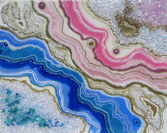 Pink Blue Agate XXL 80 x 200 cm. Diptych Geode Art, wall art, Resin art, Resin painting, Modern art