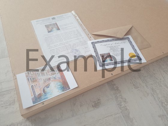 "Seascape". Sea. Original oil painting. boatsin the sea