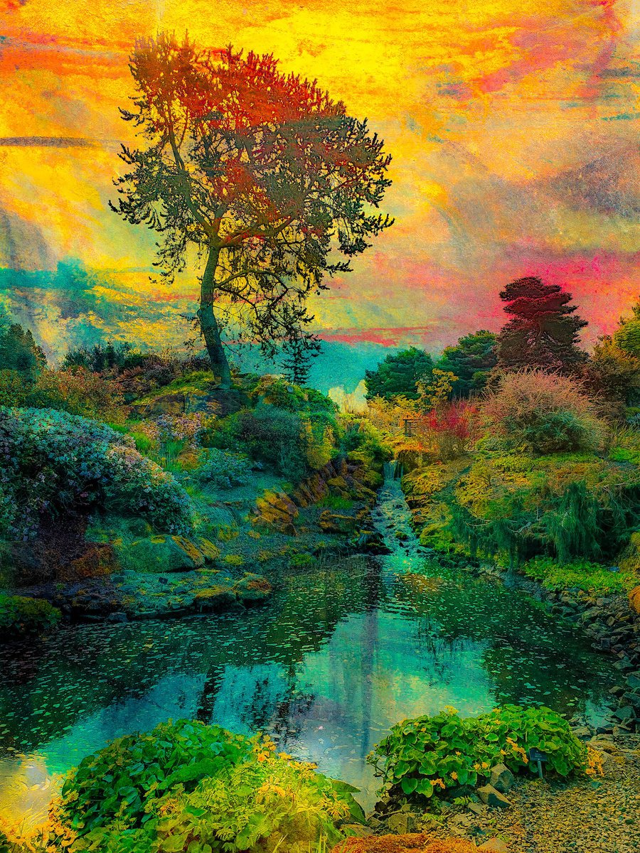 Impressionistic Botanical Photograph By Viet Ha Tran, 25 X 19", The Painted Garden, Original Artwork