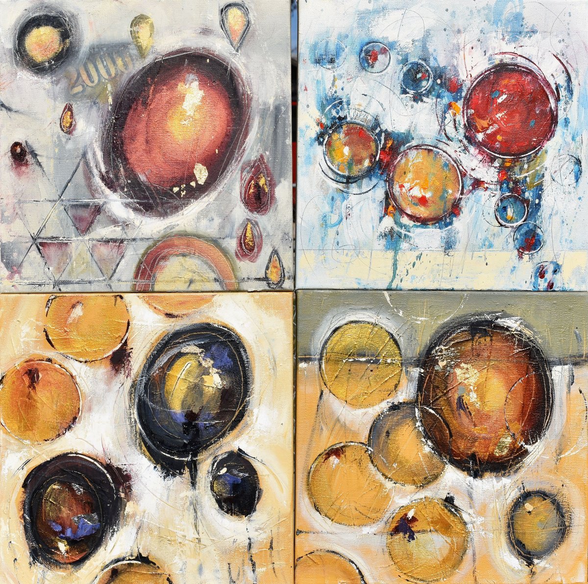 Abstract Painting By Cynthia Ligeros, 24 X 24, Always On My Mind, Original Artwork