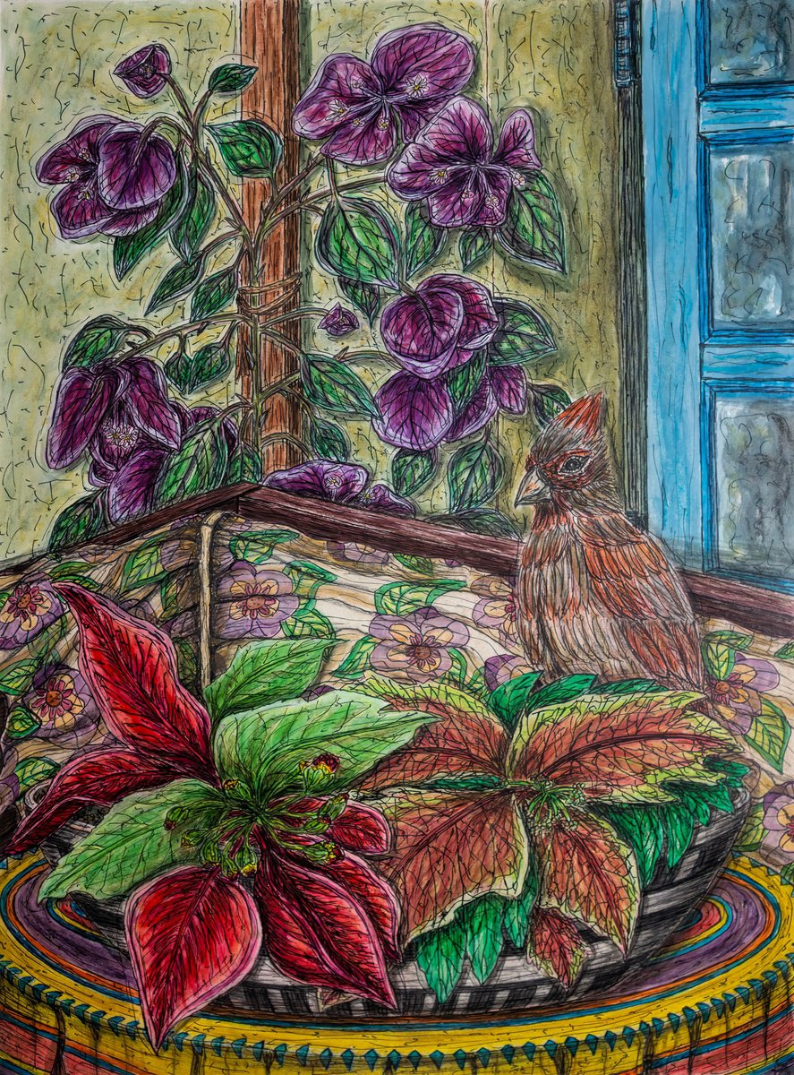 Impressionistic Animal Watercolour By Kim Jones Miller, 18 X 24", Rest Stop, Original Artwork