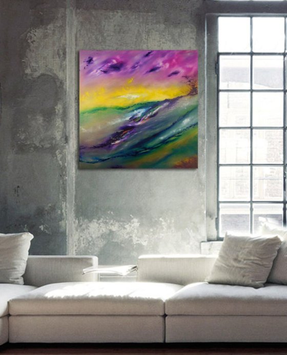 This is not a landscape, 80x80 cm,  LARGE XL, Original abstract painting, oil on canvas