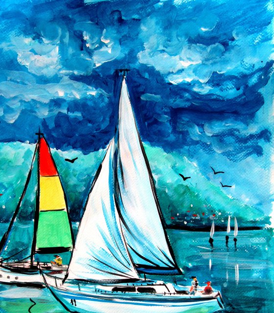 Sailboats on Balaton