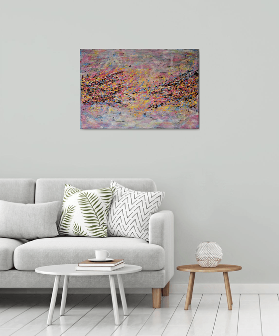 Field in Pink -  Abstract Modern Landscape