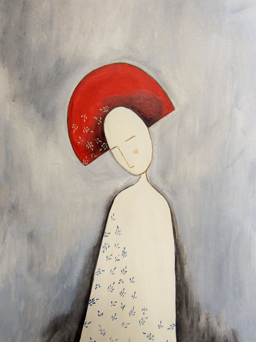 Red - oil on paper by Silvia Beneforti