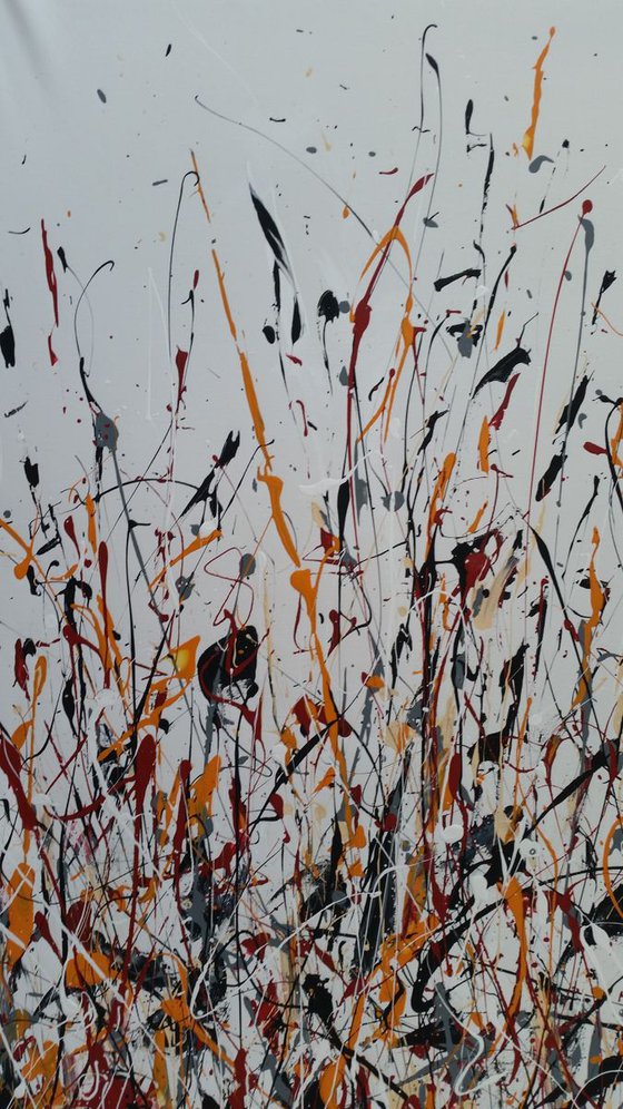 Abstract JACKSON POLLOCK style ACRYLIC Painting on CANVAS by M. Y.
