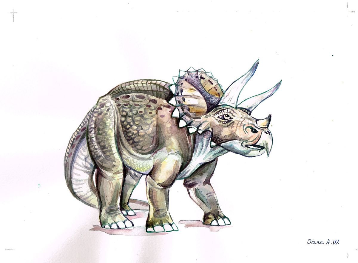 Dinosaur Triceratops by Diana Aleksanian