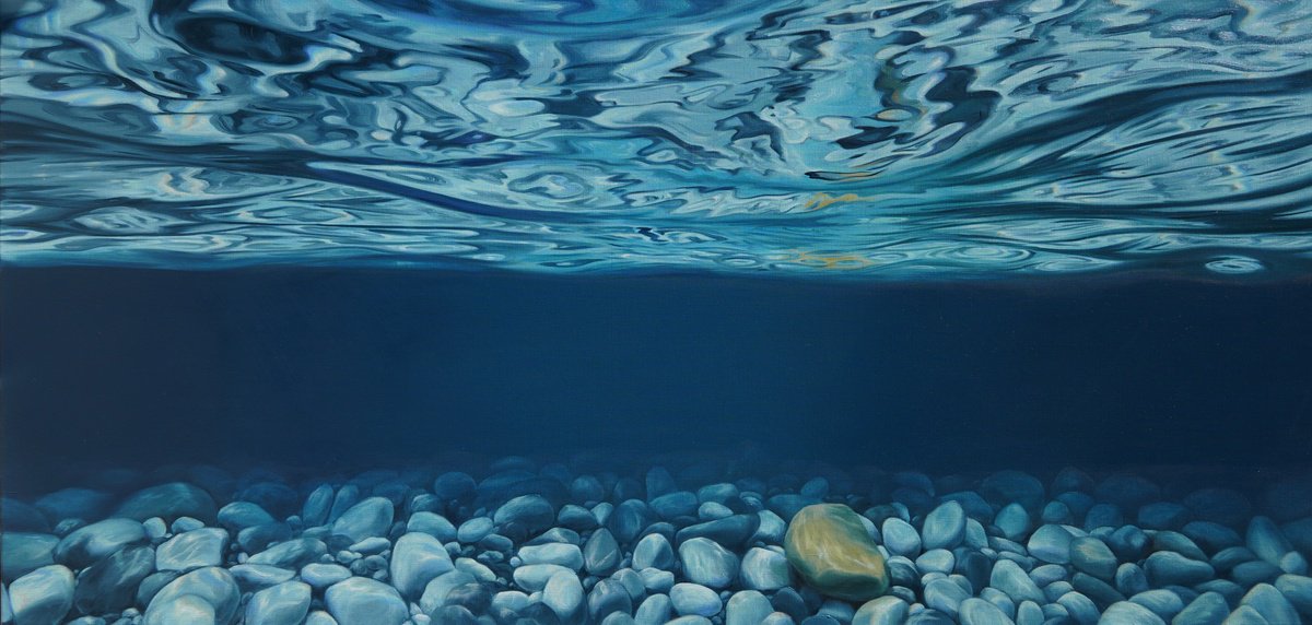 Photorealistic Landscape Oil Painting By Alina Hubarenko, 67 X 31, Sanctuary, Original Artwork