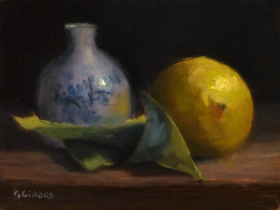 A Lemon and Porcelain Vase