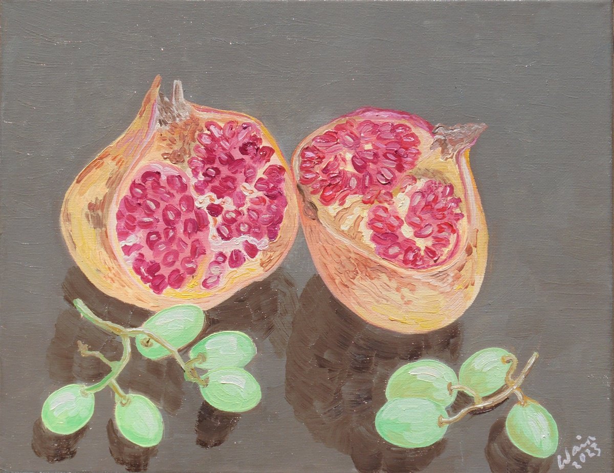 Pomegranate and grapes by Kirsty Wain